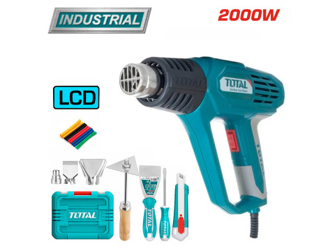 TB200561, Фен технический 2000Вт,темп: 50/50-600/50-600°С,воздушный поток:450/300/450л/мин TOTAL
