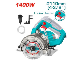 TS3141106, Пила дисковая по камню,220-240В~50/60Гц,1400Вт,13000об/мин,диаметр диска:110x20мм,глубина
