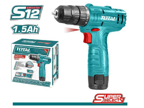 TDLI12415, Аккумуляторная безударная дрель-шуруповерт Li-ion 12V, 1.5Ah (коробка, 1 АКБ и ЗУ) TOTAL