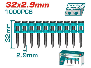 TAC02321, Гвозди для гвоздезабивателя,длина: 32мм,1000шт.,диаметр: 2,9 мм TOTAL
