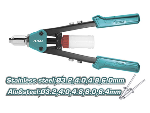 THT32131, Заклепочник двуручный усиленный (3,2-6,4 мм) стальные и алюминевые заклепки TOTAL