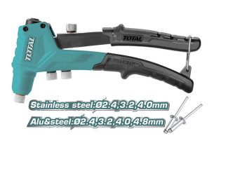 THT32081, Заклепочник литой усиленный (2,4 мм-4,8 мм) TOTAL THT32081, Заклепочник литой усиленный (2,4 мм-4,8 мм) TOTAL