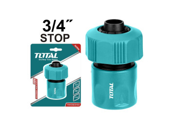 THHCS63402, Адаптер-переходник пластиковый для поливочного шланга 3/4' с функцией остановки воды TOT