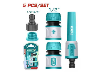 THHCS05122, Набор переходников для поливочного шланга 1/2 5 шт. TOTAL