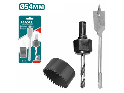 TACSH1031, Набор для врезания дверных замков 3шт, 1шт 54мм кольцевая пила из углеродистой стали, 1шт