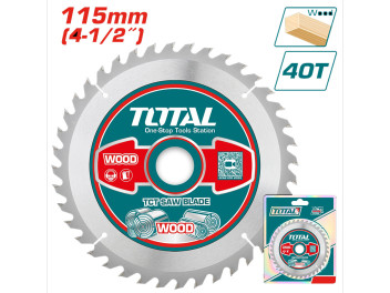 TAC231255, Диск отрезной по дереву 115x22,2x40T, твердосплавная пластина ВК8 TOTAL