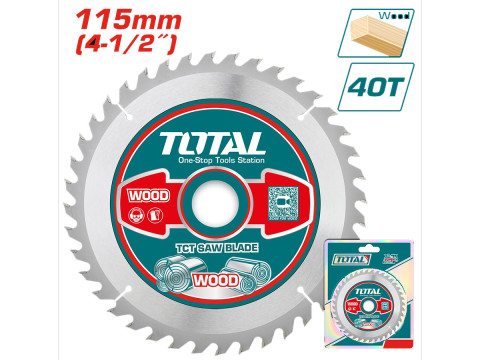 TAC231255, Диск отрезной по дереву 115x22,2x40T, твердосплавная пластина ВК8 TOTAL TAC231255, Диск отрезной по дереву 115x22,2x40T, твердосплавная пластина ВК8 TOTAL