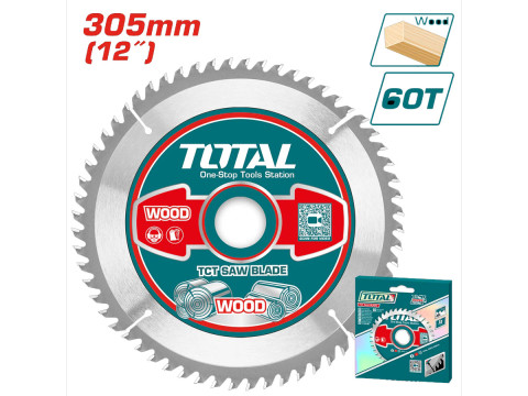 TAC231923, Диск пильный по дереву, алюминию TCT 305mmX30X60T (кольцо 16мм и 25,4мм) TOTAL TAC231923, Диск пильный по дереву, алюминию TCT 305mmX30X60T (кольцо 16мм и 25,4мм) TOTAL