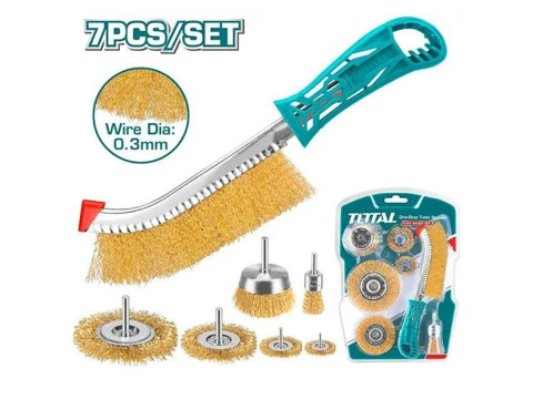 TAC310071, Набор щеток-крацовок 7шт TOTAL
