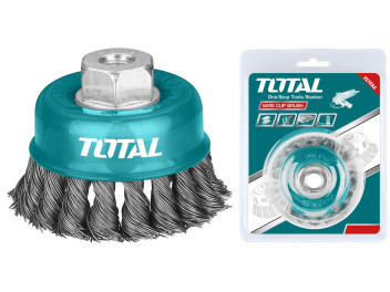 TAC32051, Щётка тип 'чаша' 125мм витая стальная проволока TOTAL