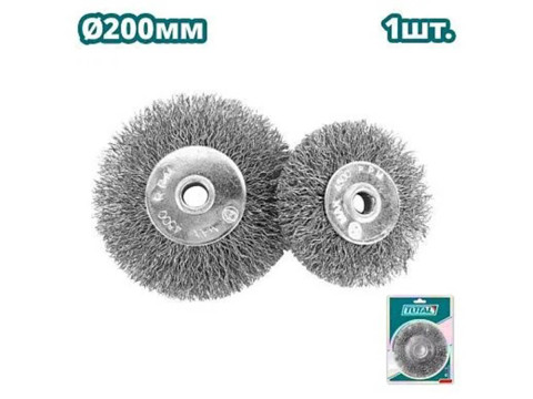 TAC36081, Щетка-крацовка дисковая 200mm, 8', диаметр отверстия: 16мм,диаметр проволоки: 0,3мм,ОБ/мин TAC36081, Щетка-крацовка дисковая 200mm, 8', диаметр отверстия: 16мм,диаметр проволоки: 0,3мм,ОБ/мин