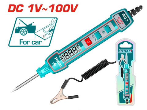 THTS41001, Автомобильный тестер напряжения,DC 1-100В, макс длина: 2700мм TOTAL THTS41001, Автомобильный тестер напряжения,DC 1-100В, макс длина: 2700мм TOTAL