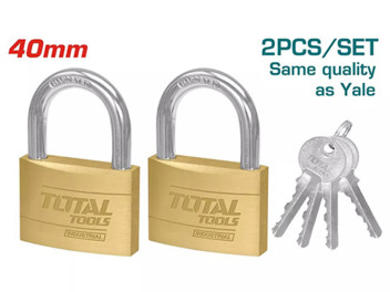 TLK32T2402, Замки навесные латунные под один ключ 40мм, 2 шт./компл. TOTAL
