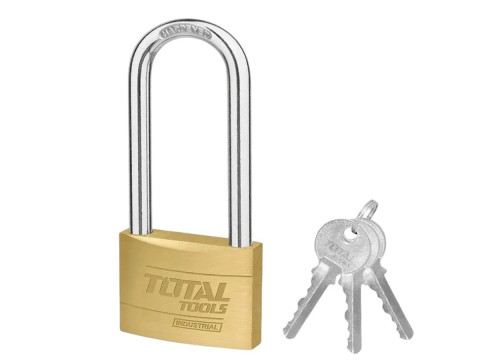 TLK32202L, Замок навесной латунный усиленный с длинной дужкой 20мм TOTAL