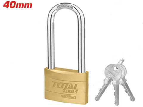 TLK32402L, Замок навесной латунный усиленный с длинной дужкой 40мм TOTAL TLK32402L, Замок навесной латунный усиленный с длинной дужкой 40мм TOTAL