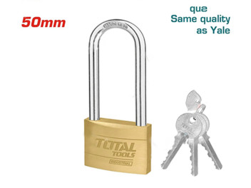 TLK32502L, Замок навесной латунный усиленный с длинной дужкой 50мм TOTAL