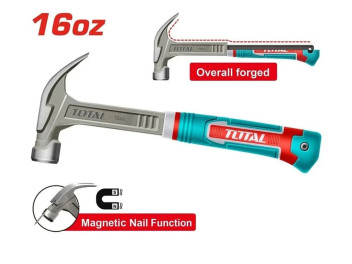 THCH61016L, Молоток-гвоздодер,вес:450г,длина: 345мм,функция магнитного ногтя TOTAL