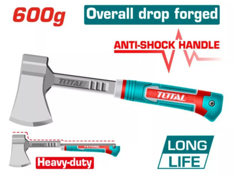 THAX061600L, Топор, 600г,цельнокованая головка TOTAL