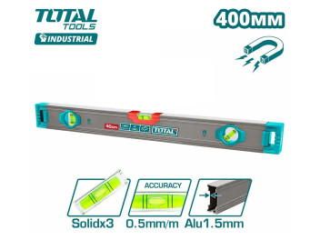 TMT24028M, Уровень с магнитом,40см,точные флаконы 0,5мм/м,толщина:1,5мм TOTAL TMT24028M, Уровень с магнитом,40см,точные флаконы 0,5мм/м,толщина:1,5мм TOTAL