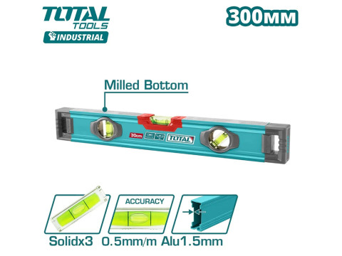 TMT23028, Уровень,длина: 30см,точные флаконы 0,5мм/м,толщина:1,5мм TOTAL