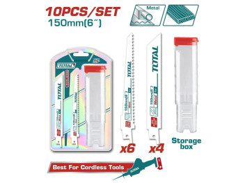 TAC521002, Набор полотен для сабельной пилы 10шт./компл,6шт.150мм(6')*6зуб,4шт.150мм(6')*18зуб. TOTA
