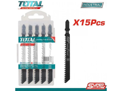 TAC151111C, Полотна для электролобзика 15шт./компл., длина зуба: 74мм, 8TPI HCS, фрезерованный TOTA