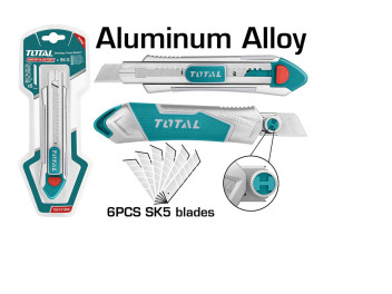 TG5121806, Нож с выдвижным лезвием 18mmx100mm, 6 лезвий, усиленный TOTAL