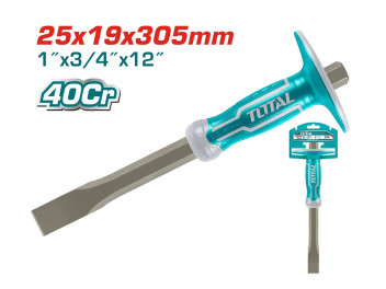 THT4411219, Долото (зубило) ручное плоское 305*19*25мм, (пластиковая рукоятка) TOTAL