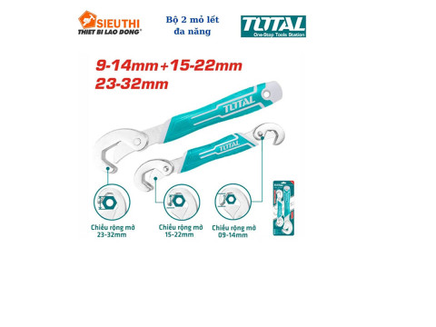 TBWS09328, Набор ключей универсальных самофиксирующихся 9-32 мм (2 шт) Total, TOTAL