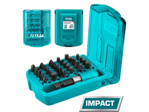 TACSD18306, Набор бит 30 шт (25 mm) с магнитным держателем в пластиковом кейсе TOTAL