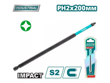TACIM71PH2200, Биты ударные PH2,200мм,1шт. TOTAL