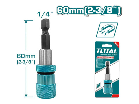 TAC464601, Магнитный держатель 1/4 для бит 60mm с функцией удержания TOTAL