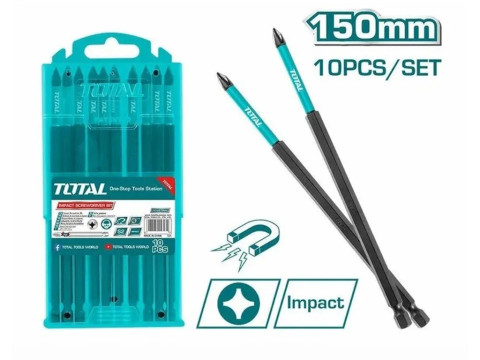 TACIM16PH163, Набор ударных бит 10шт PH1 150mm TOTAL