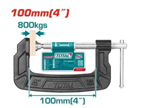 THT13141, Струбцина 4/100мм G-образная, винтовая TOTAL
