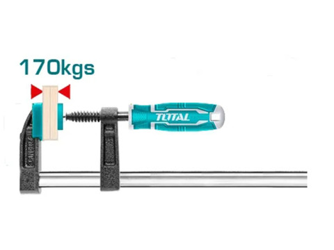 THT1320502, Струбцина 50*200 мм, F-образная обрезиненная рукоятка TOTAL THT1320502, Струбцина 50*200 мм, F-образная обрезиненная рукоятка TOTAL