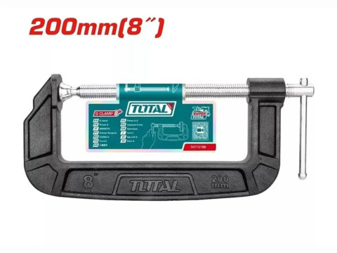 THT13186, Струбцина 8/200мм G-образная, винтовая TOTAL