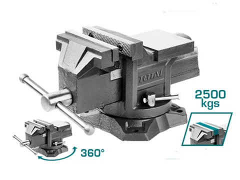 THT6186, Тиски слесарные поворотные, длина губок 8'/200 мм, с наковальней TOTAL