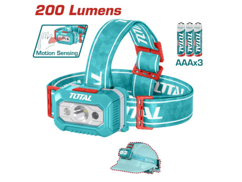 THL013AAA6, Налобный светодиодный фонарь, макс: 200 люмен, низкий 100 люмен Тотал, TOTAL