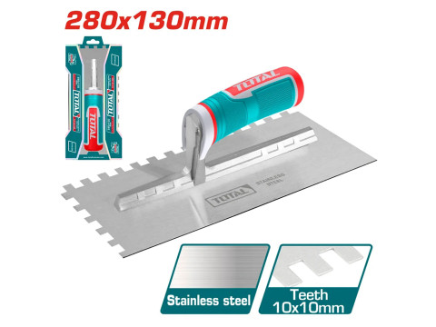 THTT81286, Гладилка зубчатая 280x130мм зуб 10х10мм TOTAL