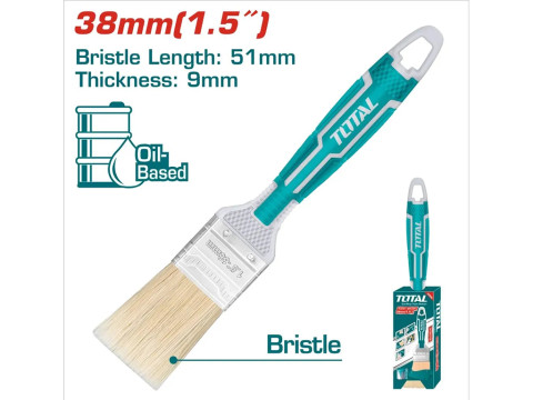 THT843156, Кисть 1.5'(38mm), ширина-9 мм, натуральная щетина, пластмассовая TOTAL