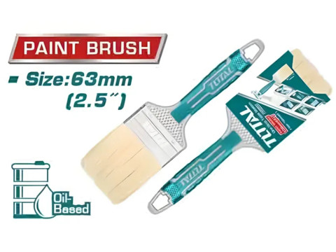 THT84256, Кисть 2.5'(63mm), ширина-15,5 мм, натуральная щетина, пластмассовая TOTAL