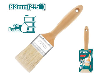 THT84252, Кисть 2.5'(63mm), ширина-16 мм, натуральная щетина, деревянная TOTAL