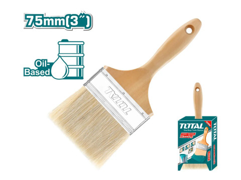 THT84032, Кисть 3'(75mm), ширина-18 мм, натуральная щетина, деревянная TOTAL