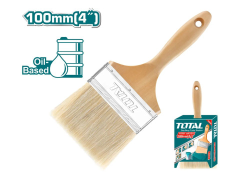 THT84042, Кисть 4'(100mm), ширина-20 мм, натуральная щетина, деревянная TOTAL