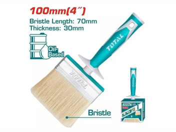 THT84100306, Кисть 4'(100mm), ширина-28мм, натуральная щетина, пластмассовая TOTAL