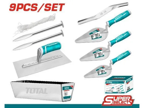 THKBPS0906, Набор инструментов для кладки и штукатурки 9шт. TOTAL