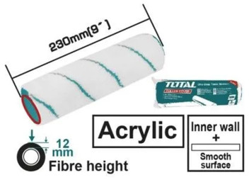 THT85931, Ролик для малярного валика 230mm/9' (акриловый) , D-18 mm TOTAL