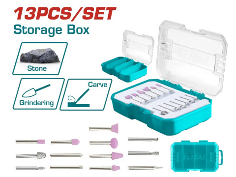 TAKMG2013, Набор аксессуаров для гравера, набор для работы со стеклом и камнем, 13шт. TOTAL