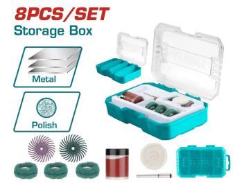 TAKMG5008, Набор аксессуаров для гравера, набор для шлифовки и полировки, 8шт. TOTAL TAKMG5008, Набор аксессуаров для гравера, набор для шлифовки и полировки, 8шт. TOTAL