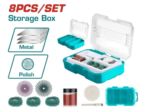 TAKMG5008, Набор аксессуаров для гравера, набор для шлифовки и полировки, 8шт. TOTAL